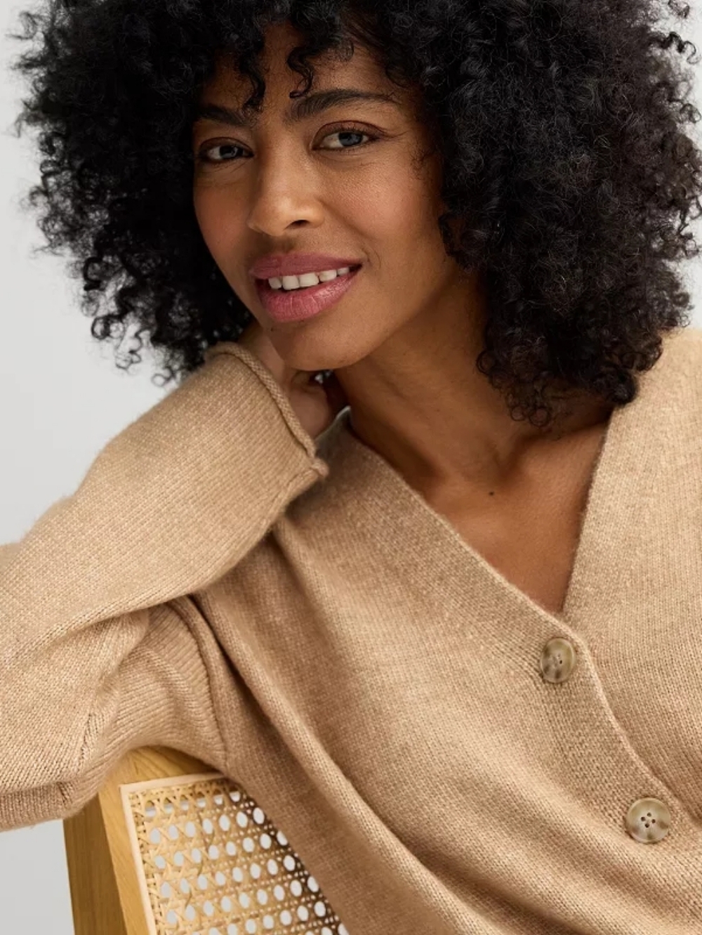 Sonoma Goods For Life Barric Beige Oversized Button Front Cardigan